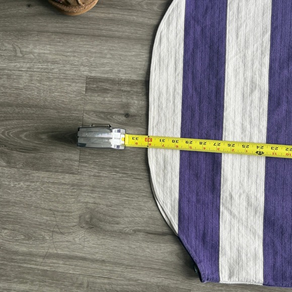 Vintage Ralph Lauren Polo Country Rugby Shirt Purple White Stripe Long Sleeve L - Picture 5 of 5